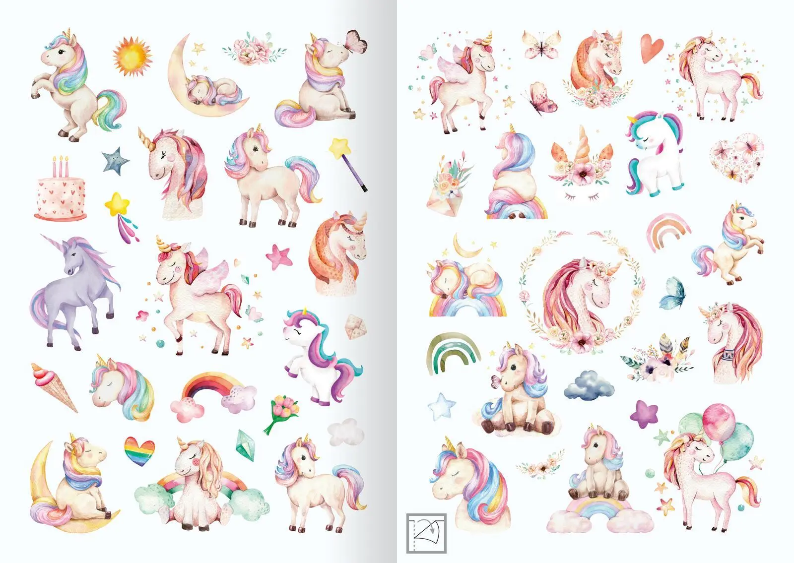 Bild: 4014489134374 | Meine Aquarell-Sticker - Einhörner | Über 200 Sticker | 16 S. | 2024