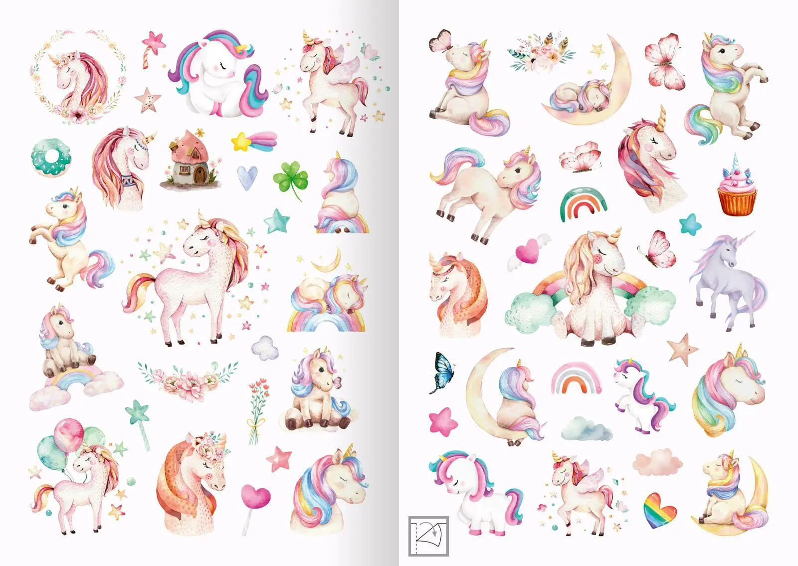 Bild: 4014489134374 | Meine Aquarell-Sticker - Einhörner | Über 200 Sticker | 16 S. | 2024