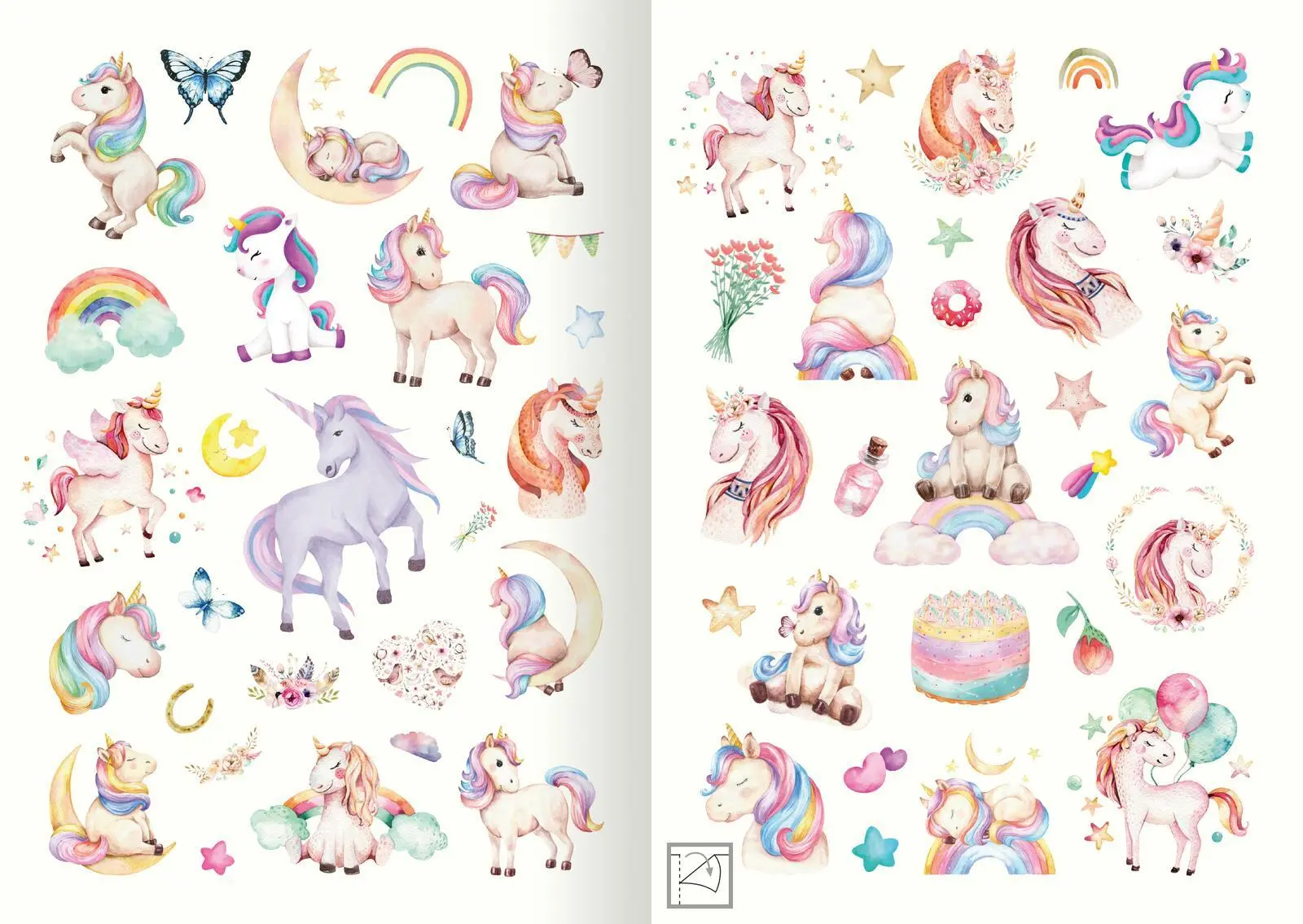 Bild: 4014489134374 | Meine Aquarell-Sticker - Einhörner | Über 200 Sticker | 16 S. | 2024