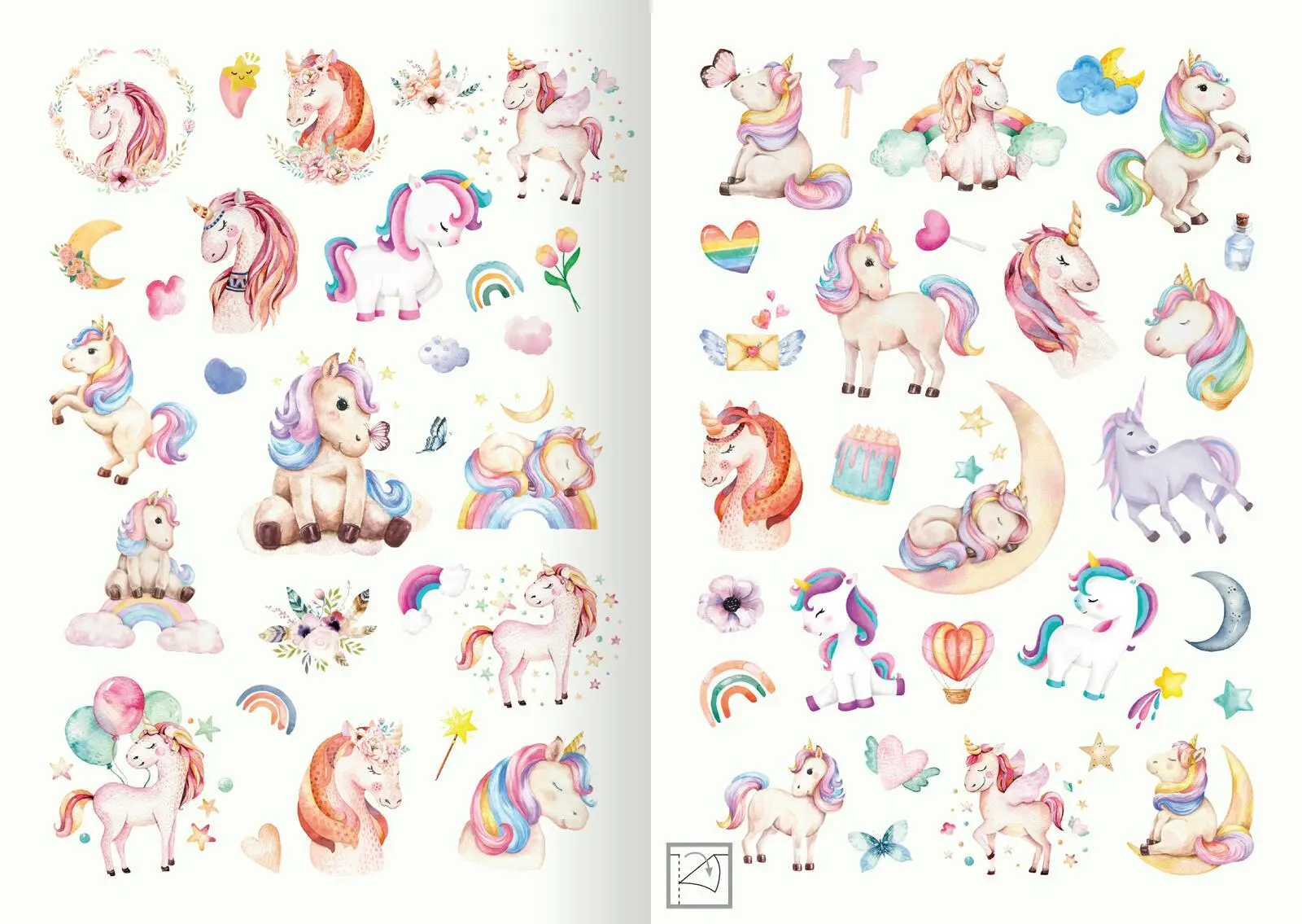 Bild: 4014489134374 | Meine Aquarell-Sticker - Einhörner | Über 200 Sticker | 16 S. | 2024