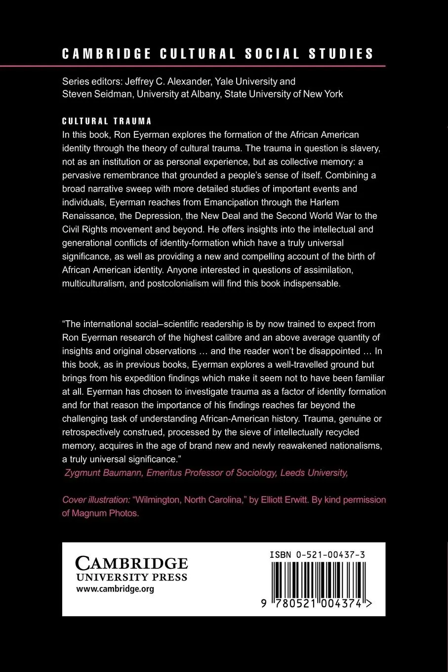 Rückseite: 9780521004374 | Cultural Trauma | Ron Eyerman | Taschenbuch | Kartoniert / Broschiert