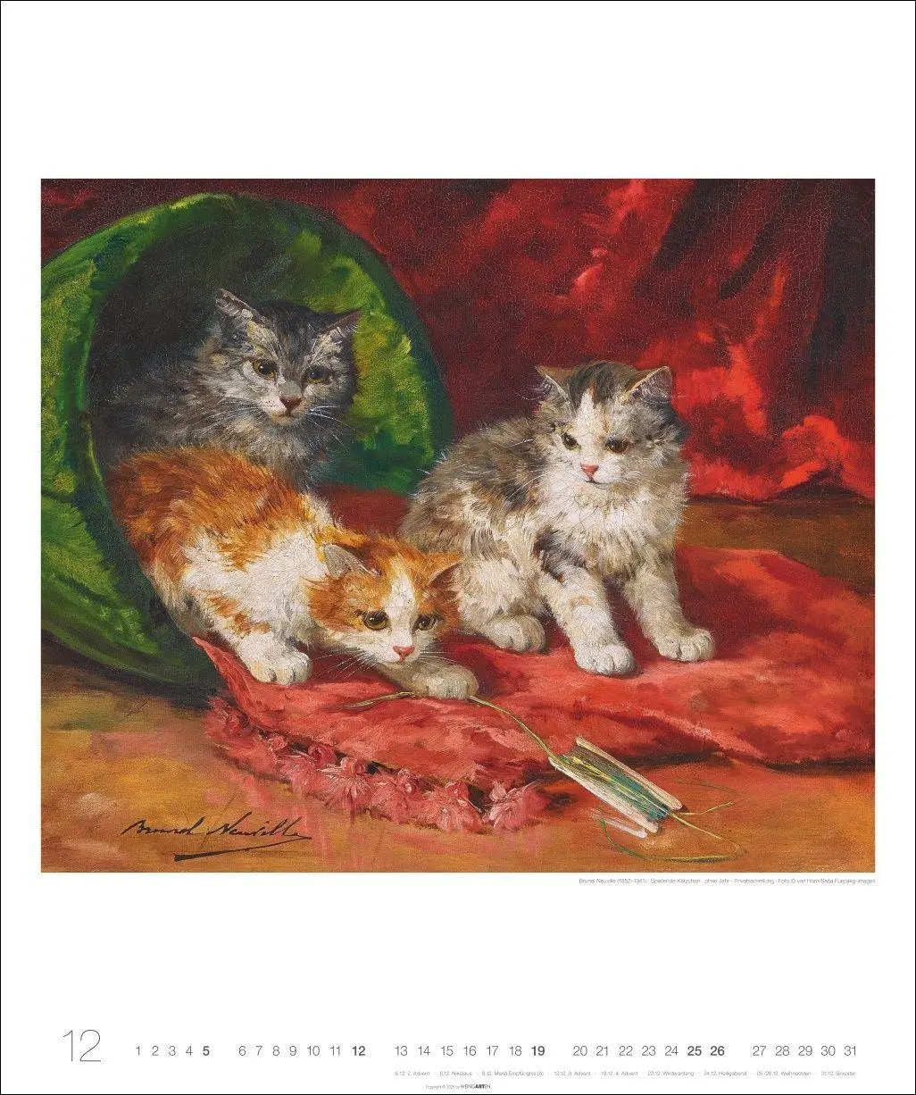 Bild: 9783839904374 | Katzen in der Kunst Edition Kalender 2027 | Marc | Kalender | 14 S.