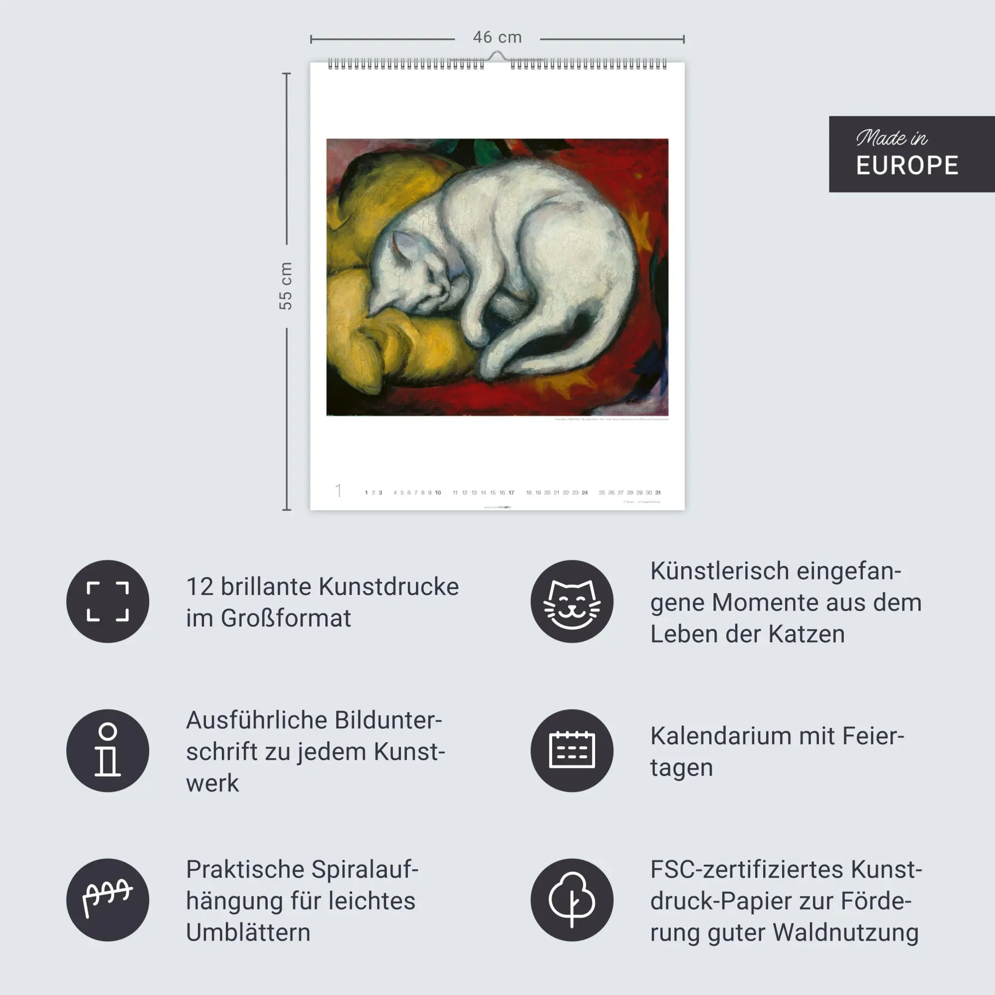 Bild: 9783839904374 | Katzen in der Kunst Edition Kalender 2027 | Marc | Kalender | 14 S.