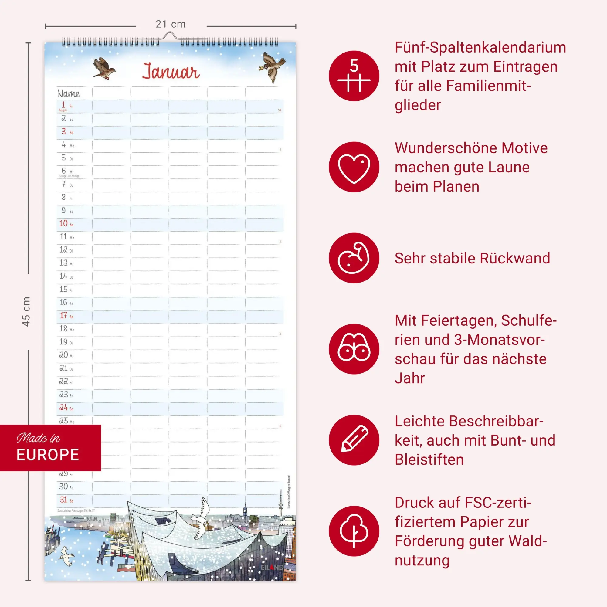 Bild: 9783964024374 | Der Hamburger Familienplaner 2027 - Margret Bernard | Margret Bernard