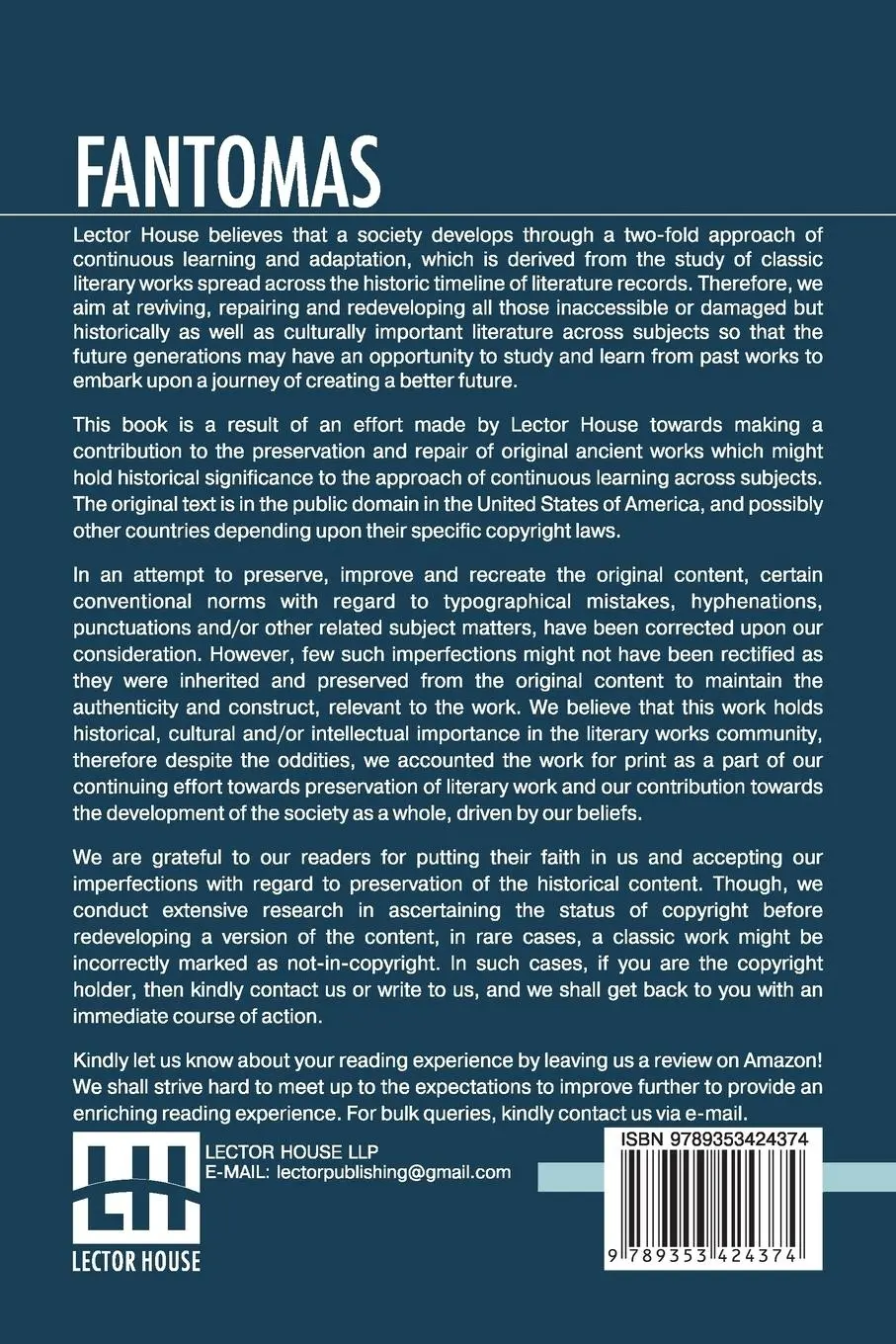 Rückseite: 9789353424374 | Fantomas | Pierre Souvestre (u. a.) | Taschenbuch | Englisch | 2019