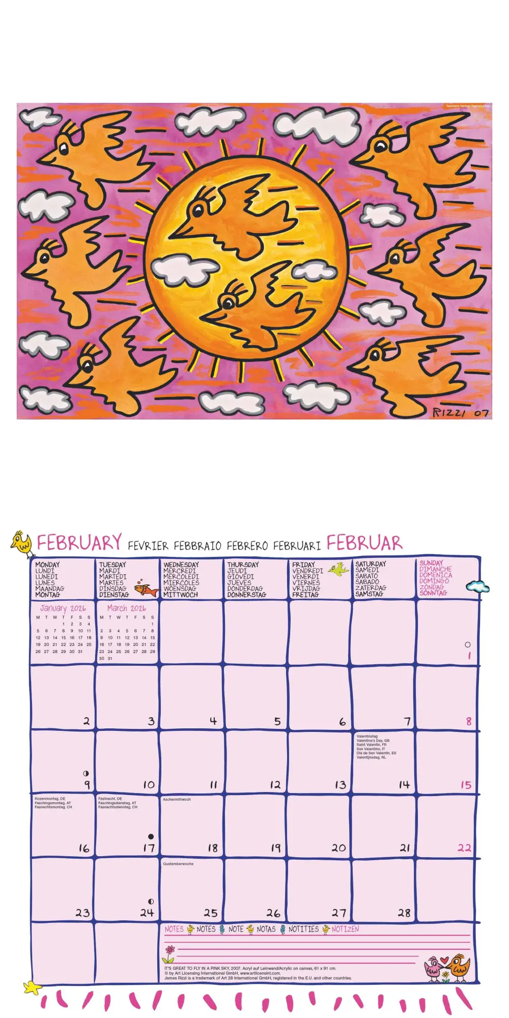 Bild: 4069095004474 | James Rizzi 2026 - Wand-Kalender - Broschüren-Kalender - 30x30 -...