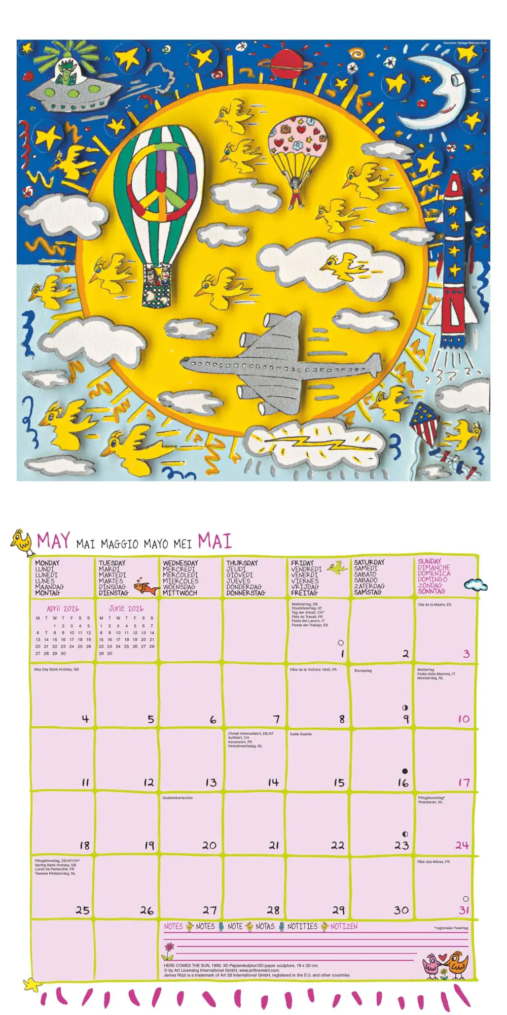 Bild: 4069095004474 | James Rizzi 2026 - Wand-Kalender - Broschüren-Kalender - 30x30 -...