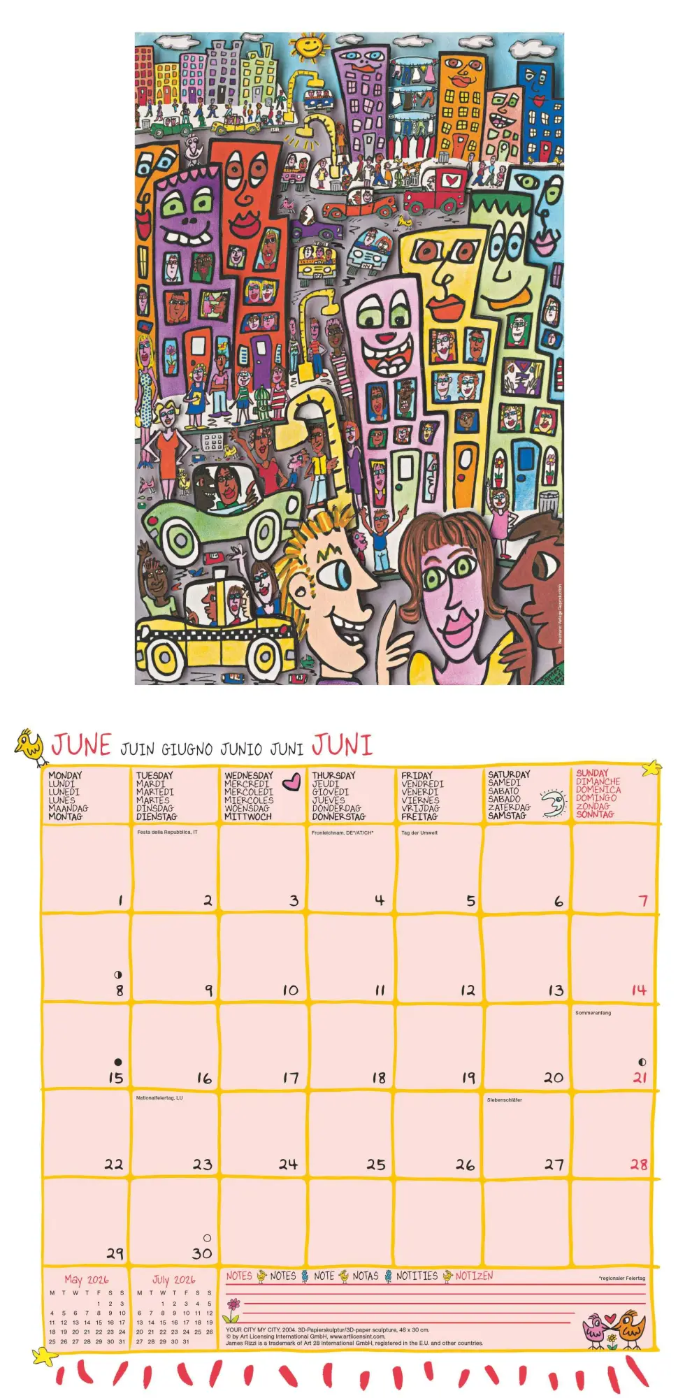 Bild: 4069095004474 | James Rizzi 2026 - Wand-Kalender - Broschüren-Kalender - 30x30 -...