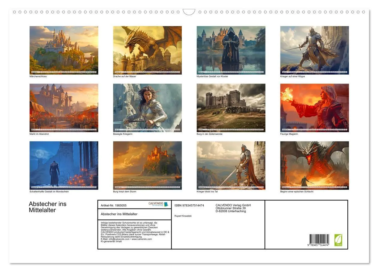 Bild: 9783457514474 | Abstecher ins Mittelalter (Wandkalender 2026 DIN A2 quer), CALVENDO...