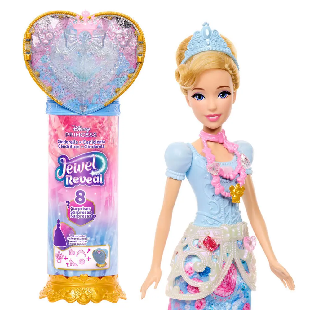 Cover: 194735334674 | Disney Prinzessin Juwel Reveal Cinderella Puppe | Hülse im Karton