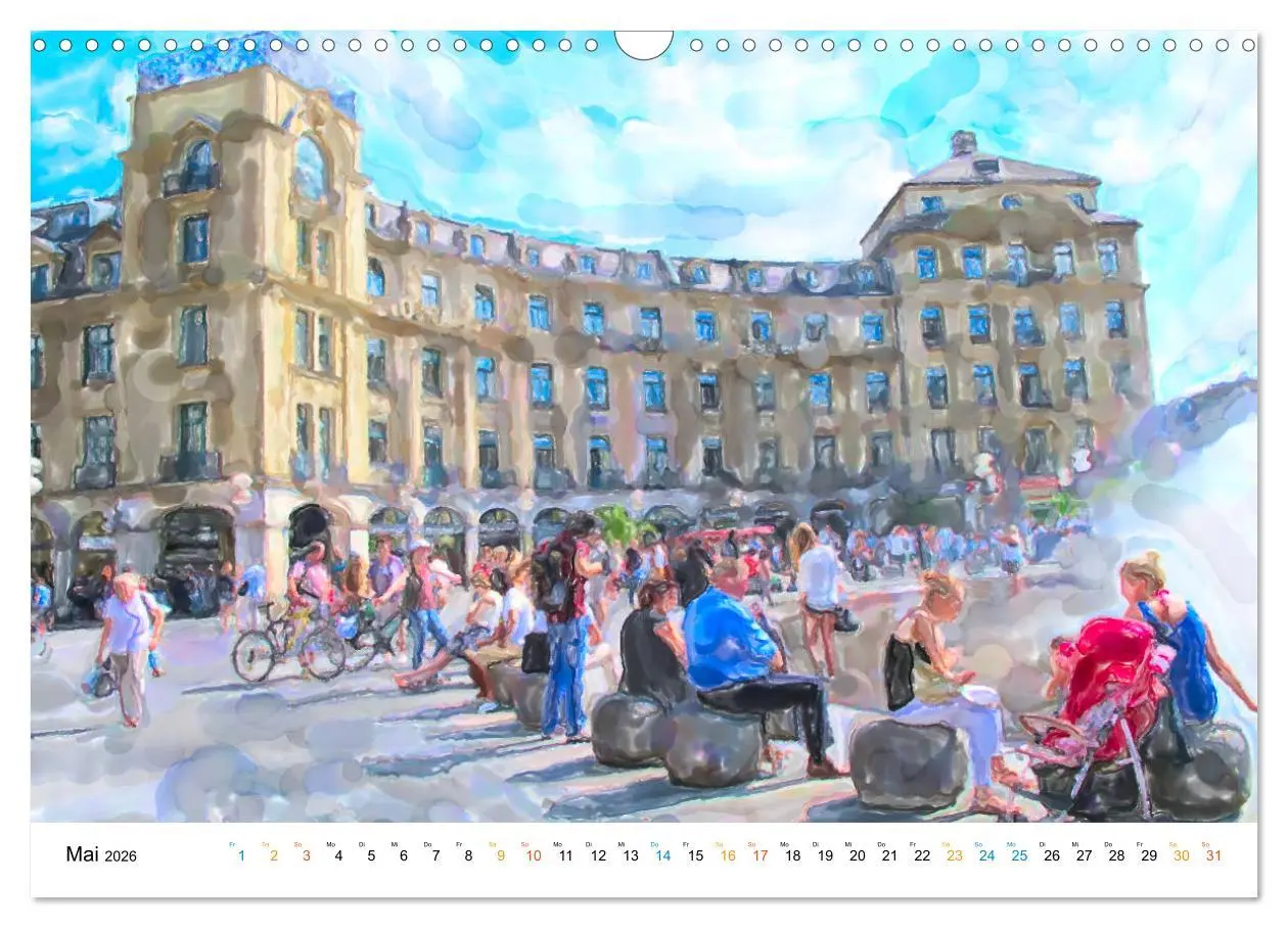 Bild: 9783457734674 | München - Bayerns Landeshauptstadt in Aquarellfarben (Wandkalender...