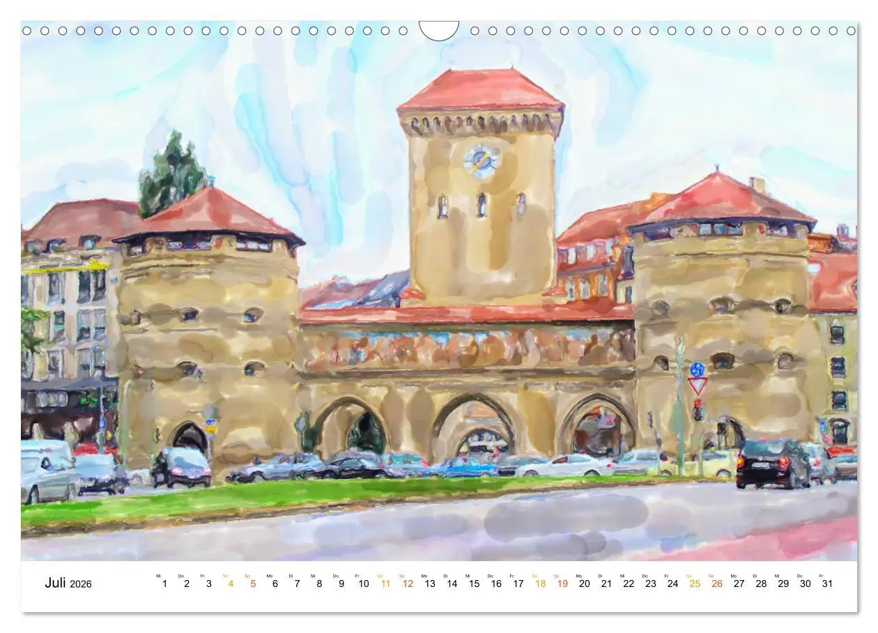 Bild: 9783457734674 | München - Bayerns Landeshauptstadt in Aquarellfarben (Wandkalender...