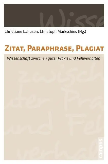 Cover: 9783593504674 | Zitat, Paraphrase, Plagiat | Christiane Lahusen | Taschenbuch | 339 S.