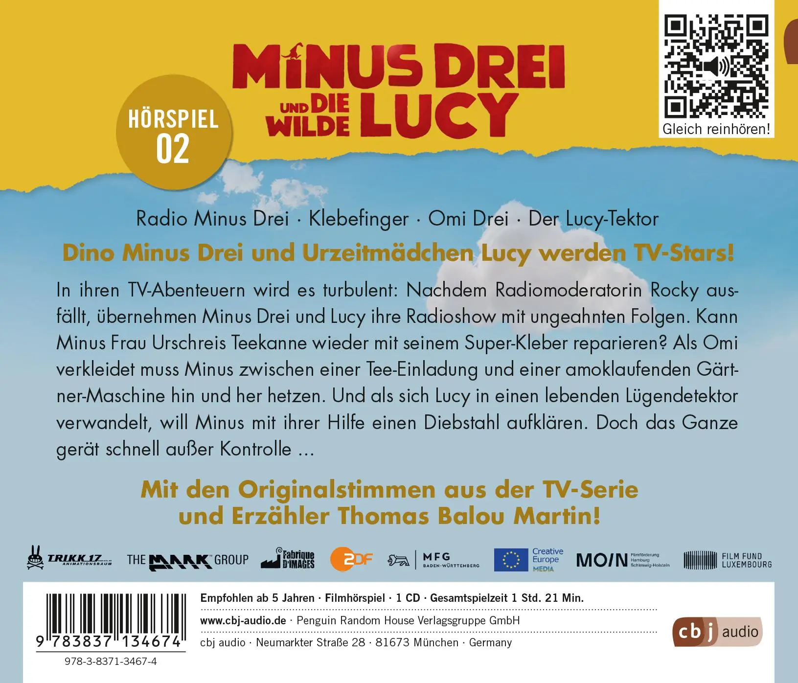 Bild: 9783837134674 | Minus Drei und die wilde Lucy - TV-Hörspiel 02 | Ute Krause | Audio-CD