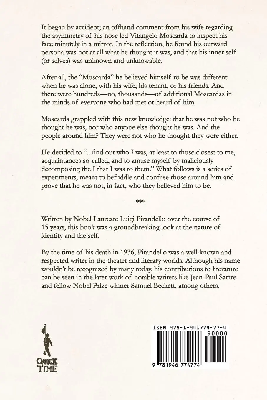 Rückseite: 9781946774774 | One, No One, and One Hundred Thousand | Luigi Pirandello | Taschenbuch