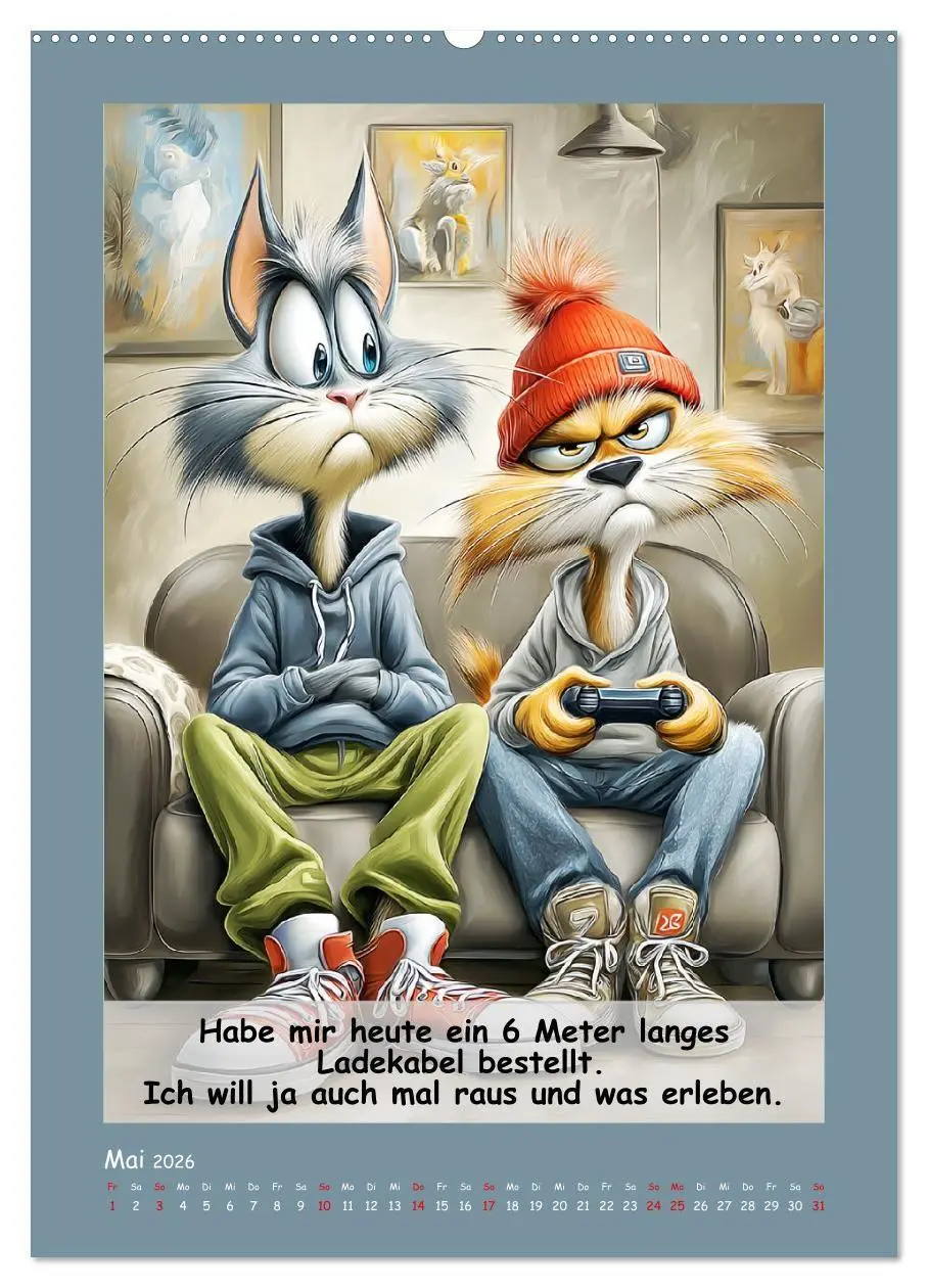 Bild: 9783516734874 | Kratzige Kerle. Trockener Katzenhumor vom Feinsten (Wandkalender...
