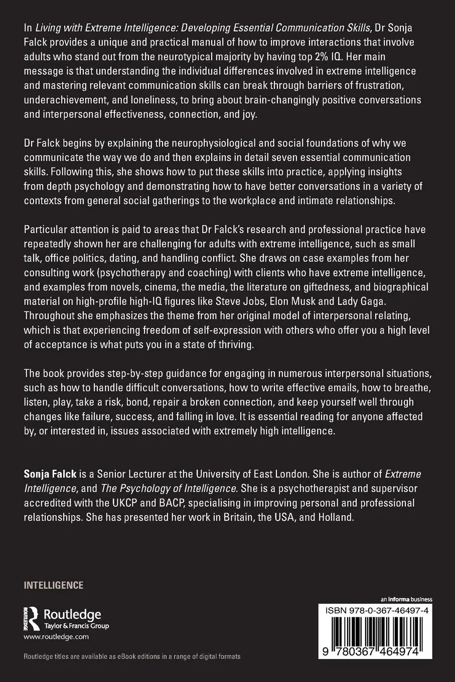 Rückseite: 9780367464974 | Living with Extreme Intelligence | Sonja Falck | Taschenbuch | 2023
