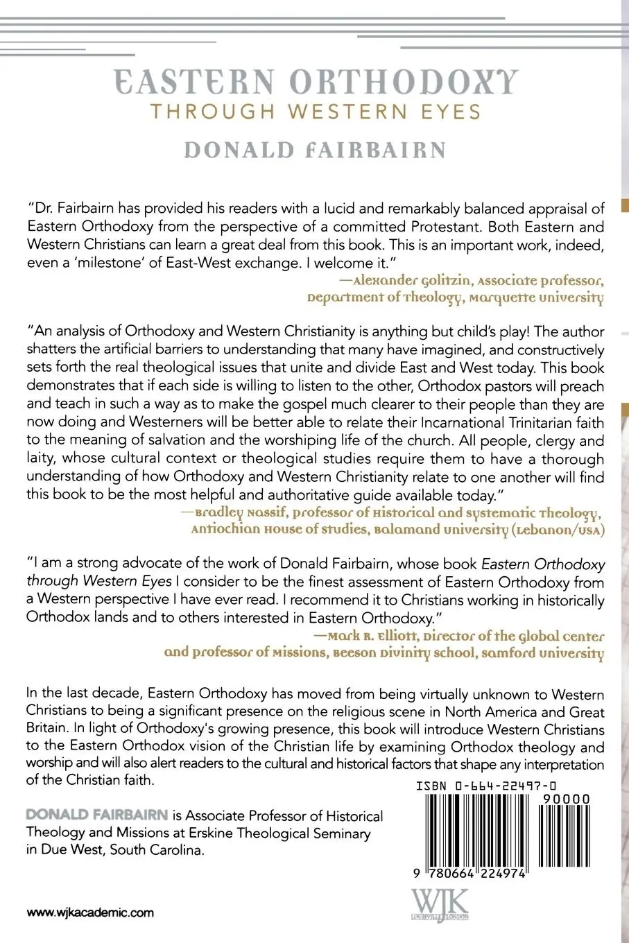 Rückseite: 9780664224974 | Eastern Orthodoxy Through Western Eyes | Donald Fairbairn | Buch