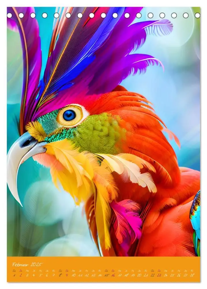 Bild: 9783435854974 | Exotische Vögel. Zauberhafte Vogelvielfalt mit KI (Tischkalender...
