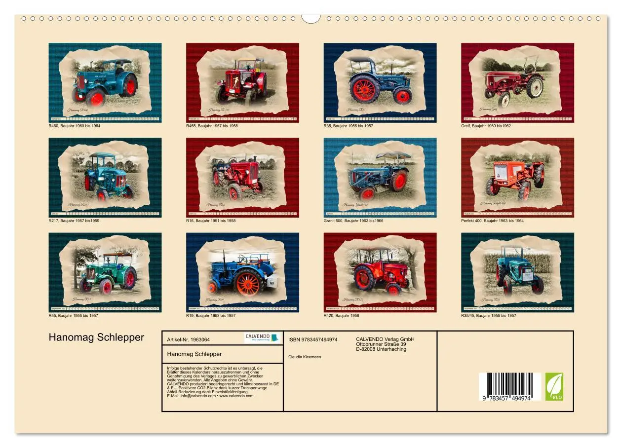 Bild: 9783457494974 | Hanomag Schlepper (hochwertiger Premium Wandkalender 2026 DIN A2...