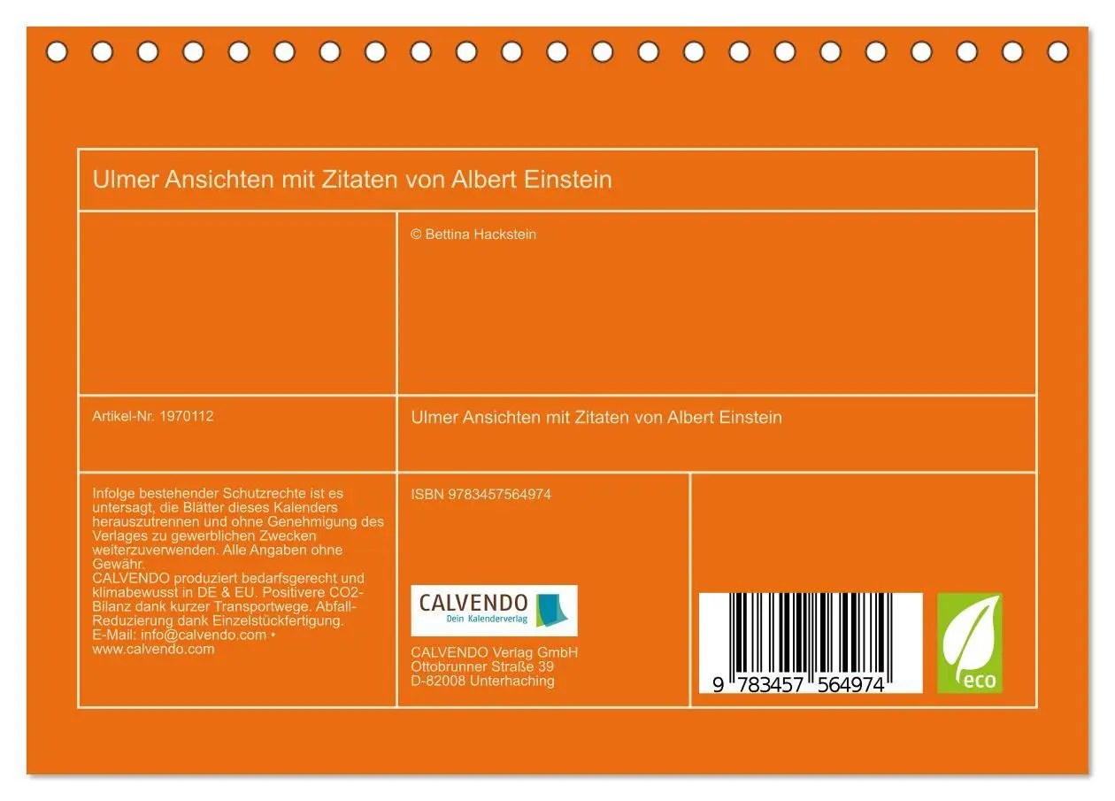 Bild: 9783457564974 | Ulmer Ansichten mit Zitaten von Albert Einstein (Tischkalender 2026...