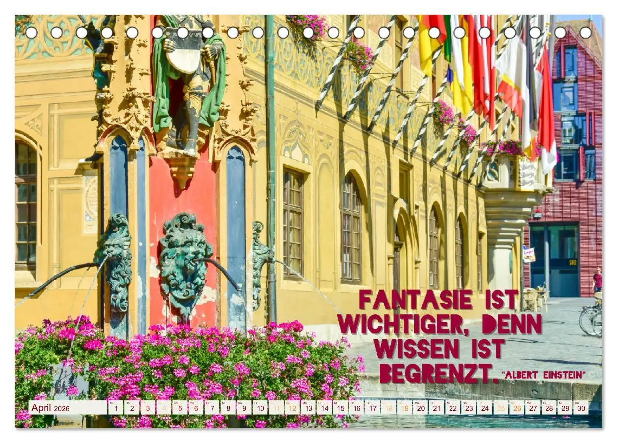 Bild: 9783457564974 | Ulmer Ansichten mit Zitaten von Albert Einstein (Tischkalender 2026...