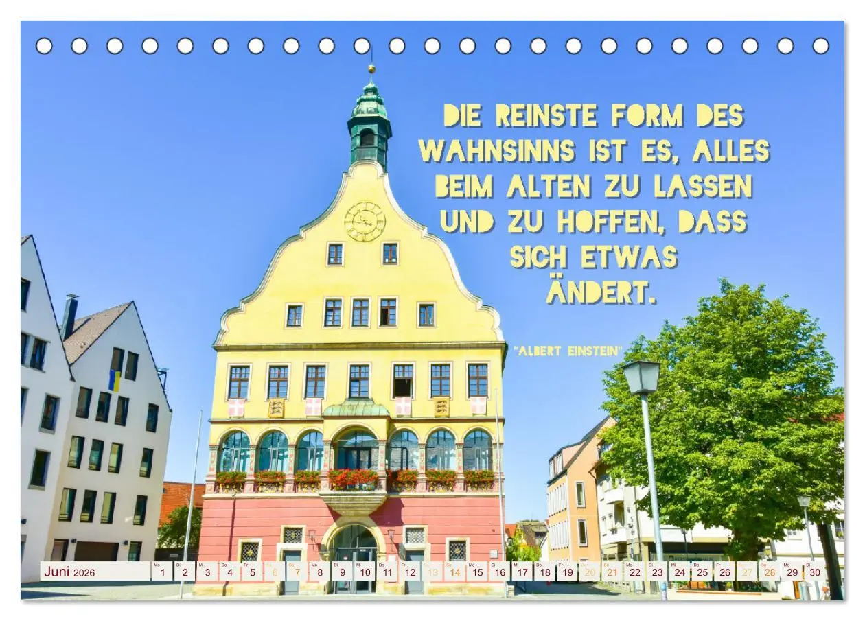 Bild: 9783457564974 | Ulmer Ansichten mit Zitaten von Albert Einstein (Tischkalender 2026...