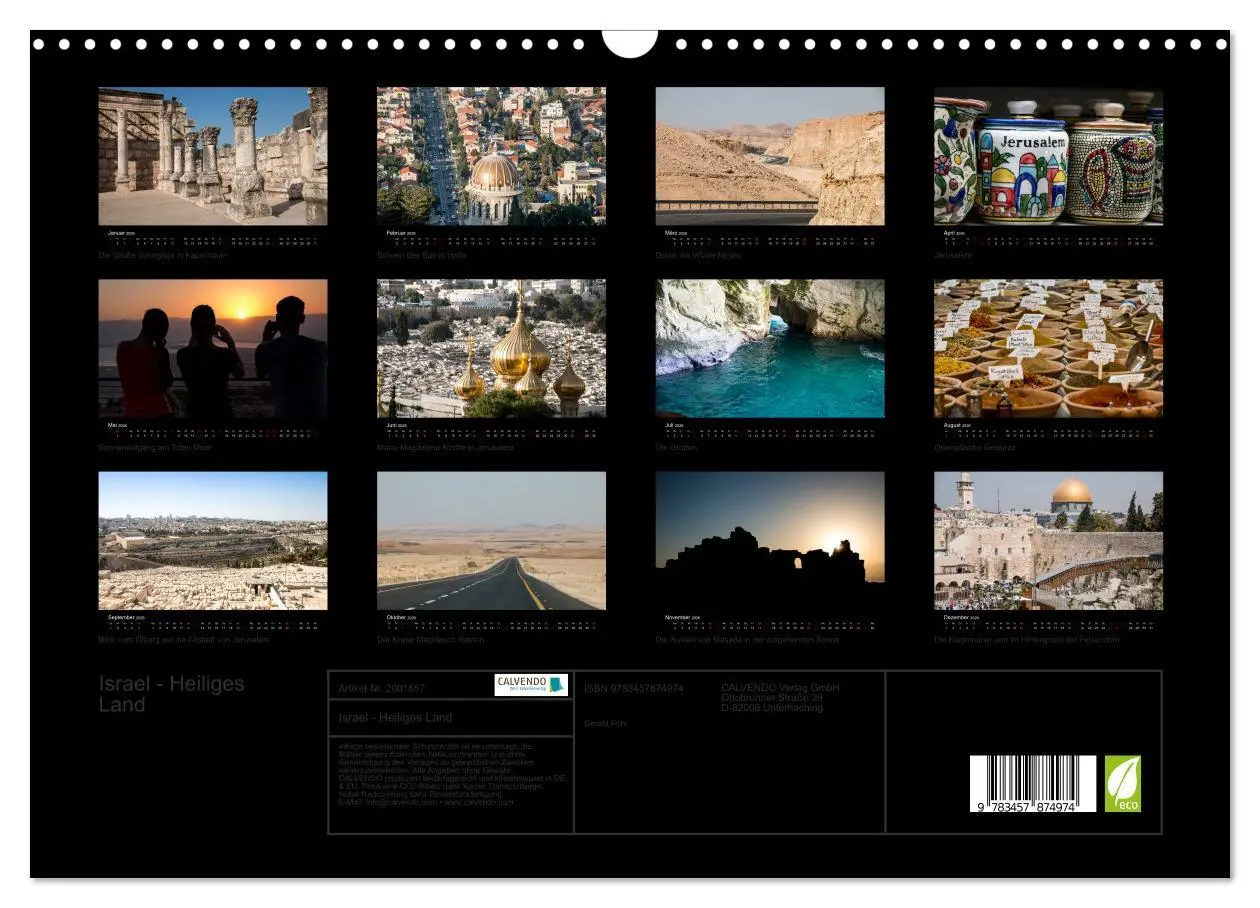 Bild: 9783457874974 | Israel - Heiliges Land (Wandkalender 2026 DIN A3 quer), CALVENDO...