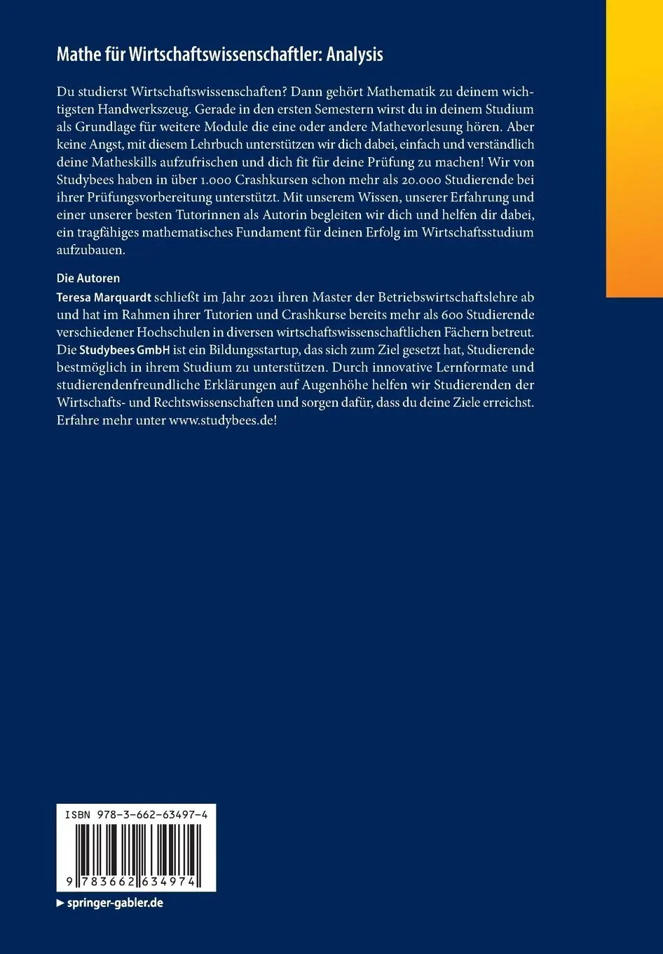 Rückseite: 9783662634974 | Mathe für Wirtschaftswissenschaftler: Analysis | Teresa Marquardt | ix