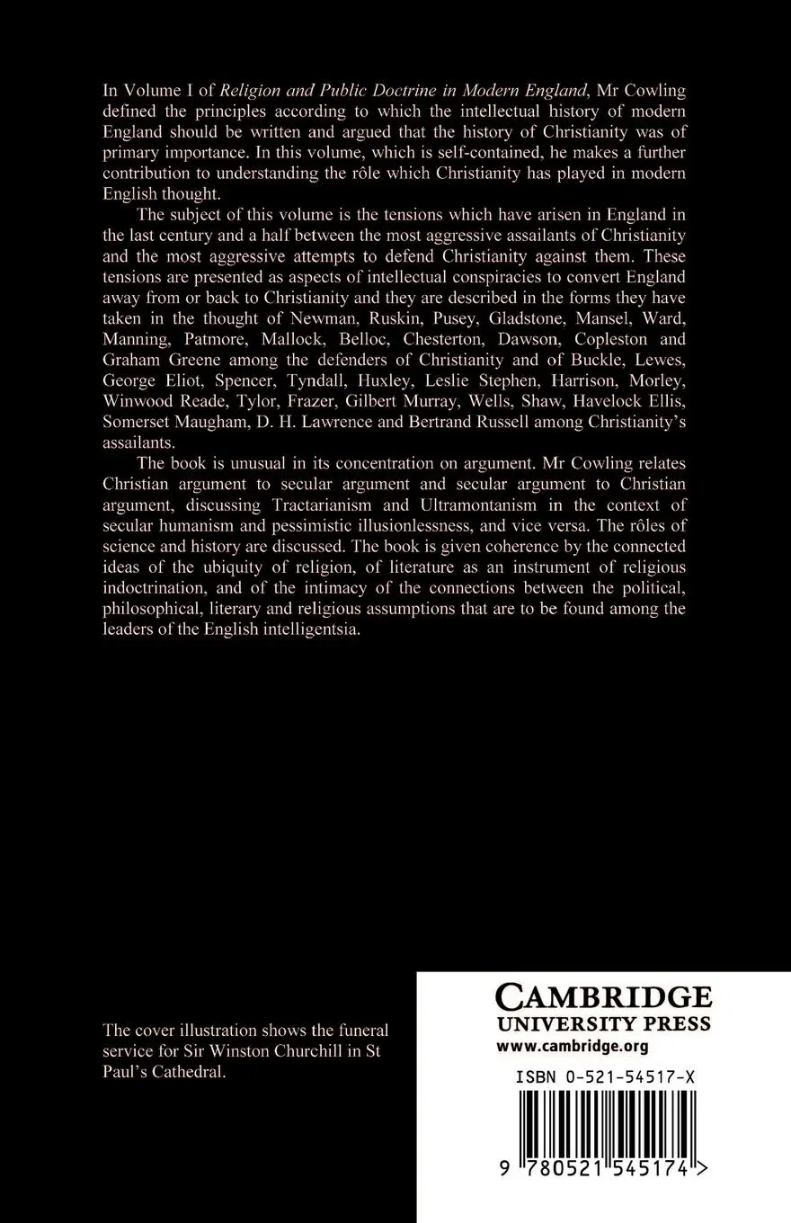 Rückseite: 9780521545174 | Religion and Public Doctrine in Modern England | Volume 2 | Cowling