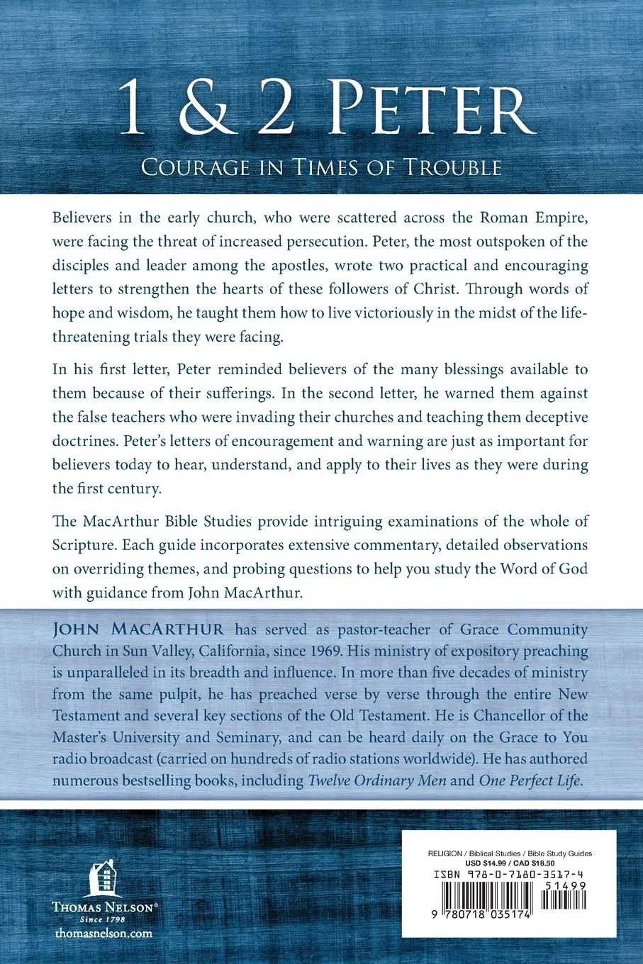 Rückseite: 9780718035174 | The 1 and 2 Peter | Courage in Times of Trouble | John F. Macarthur