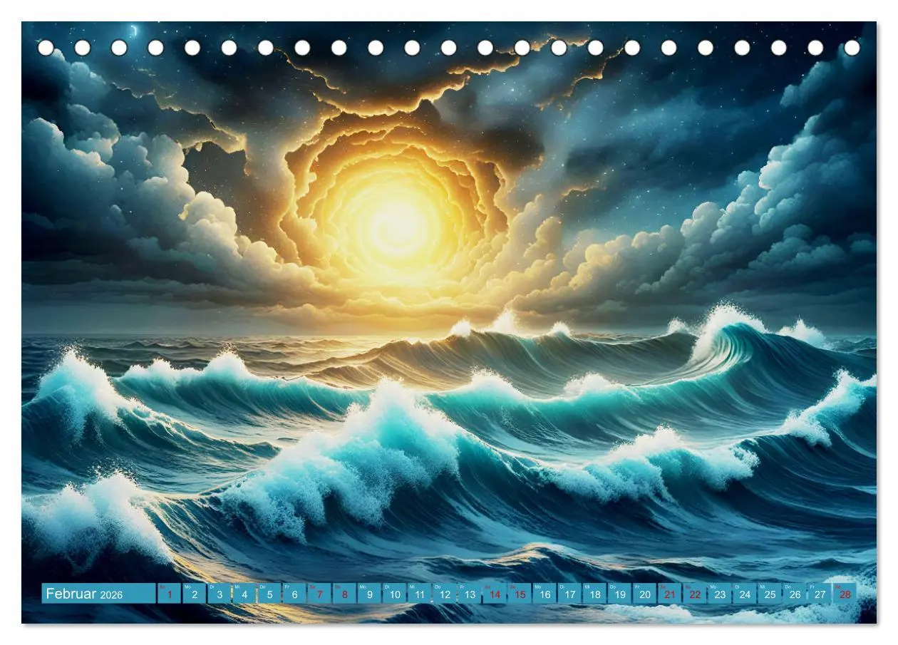 Bild: 9783457445174 | Stürmische Wellen (Tischkalender 2026 DIN A5 quer), CALVENDO...