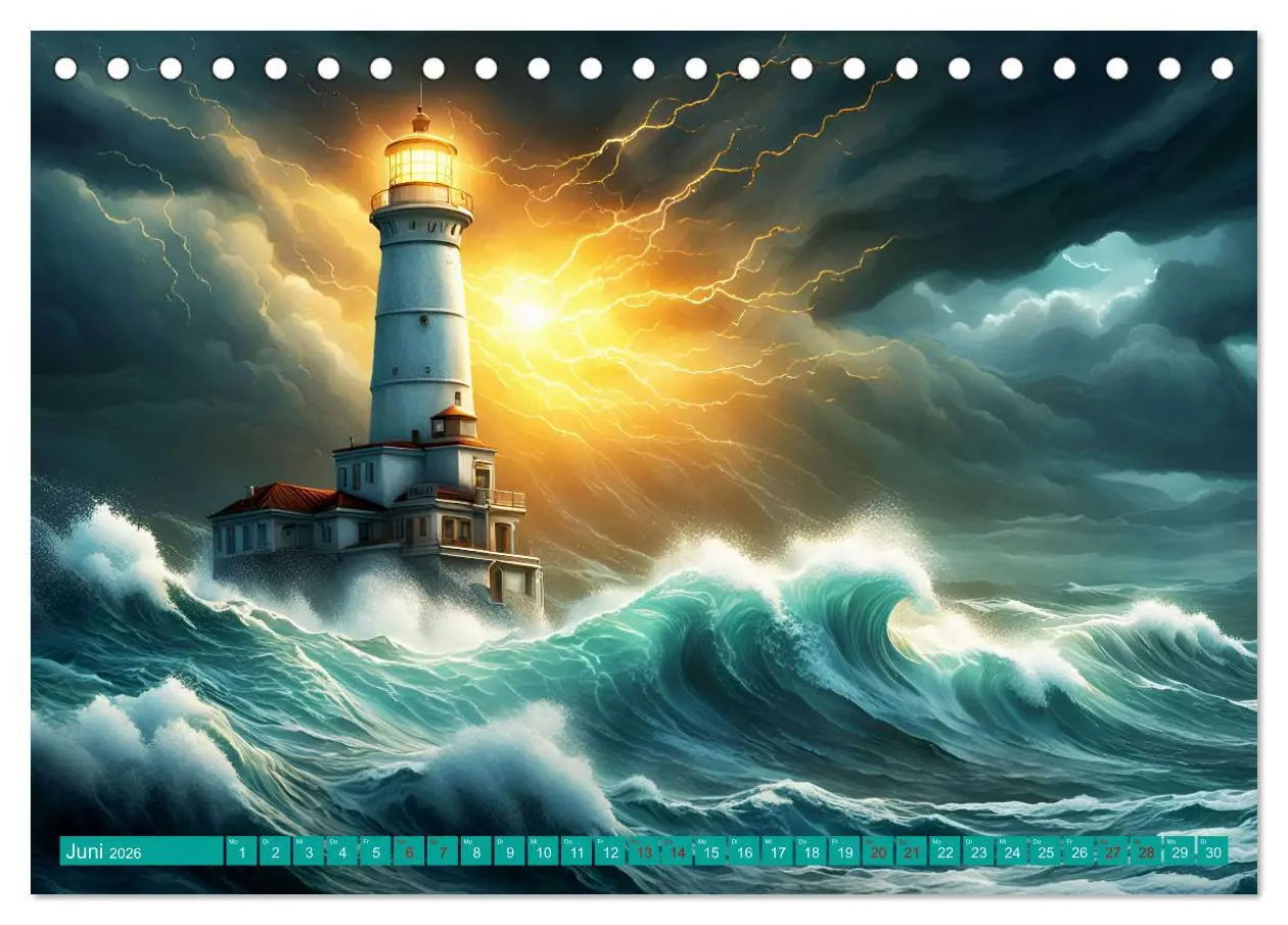 Bild: 9783457445174 | Stürmische Wellen (Tischkalender 2026 DIN A5 quer), CALVENDO...