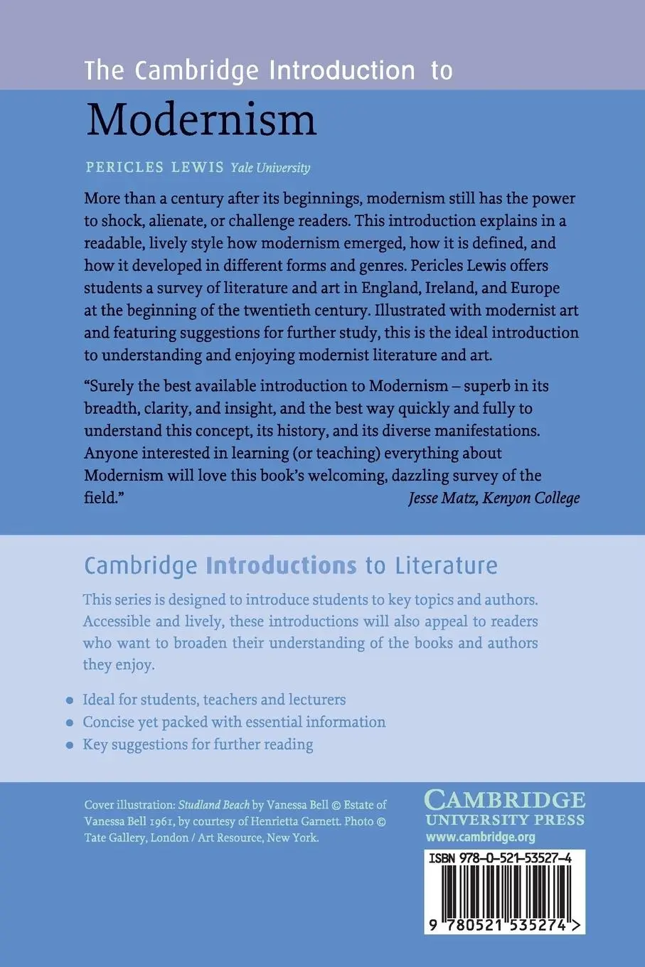 Rückseite: 9780521535274 | The Cambridge Introduction to Modernism | Pericles Lewis | Taschenbuch