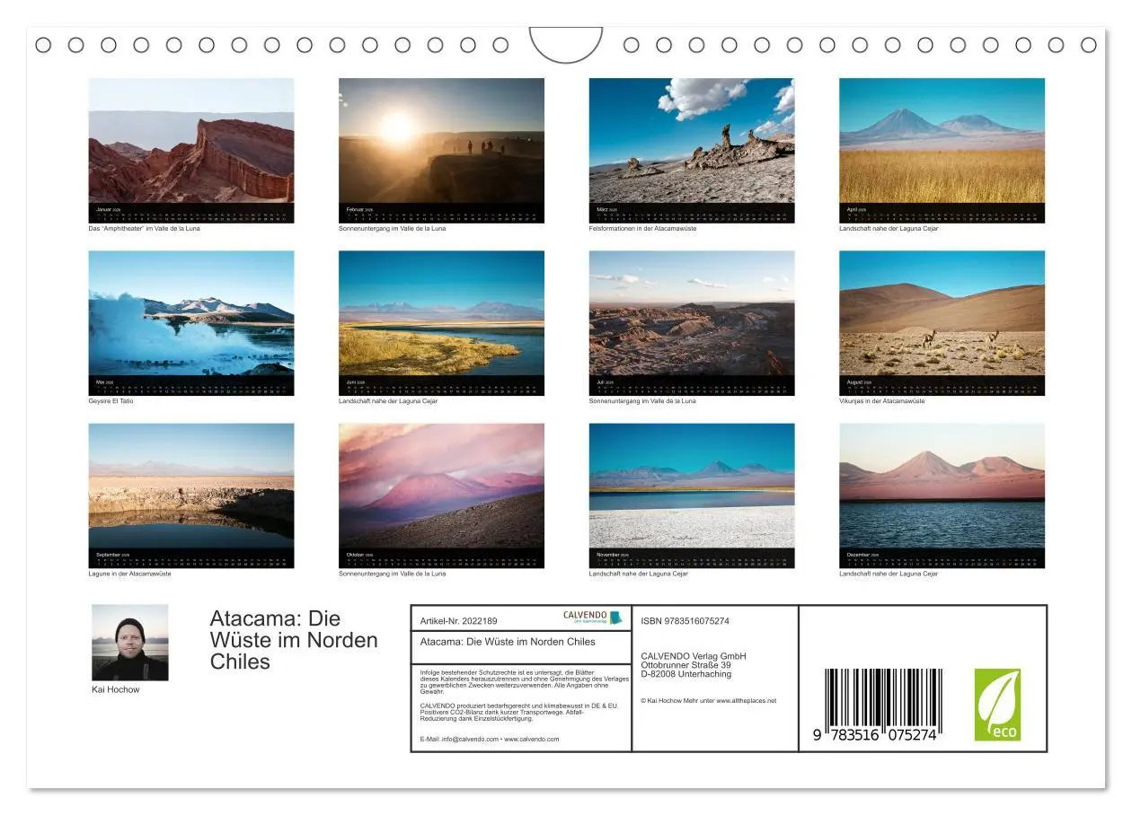 Bild: 9783516075274 | Atacama: Die Wüste im Norden Chiles (Wandkalender 2026 DIN A4...