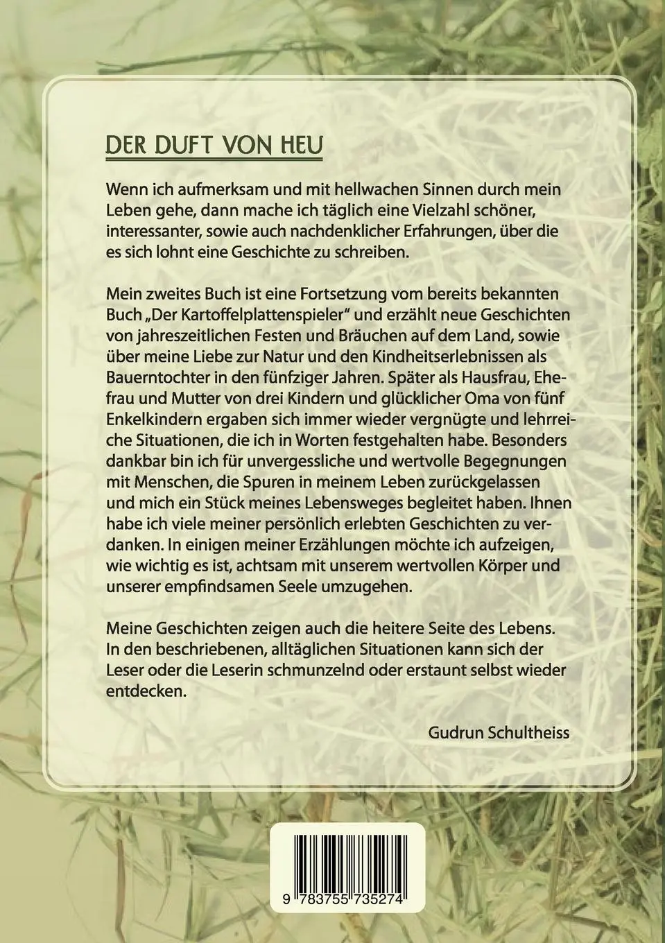 Rückseite: 9783755735274 | Der Duft von Heu | Gudrun Schultheiss | Taschenbuch | Paperback | 2022