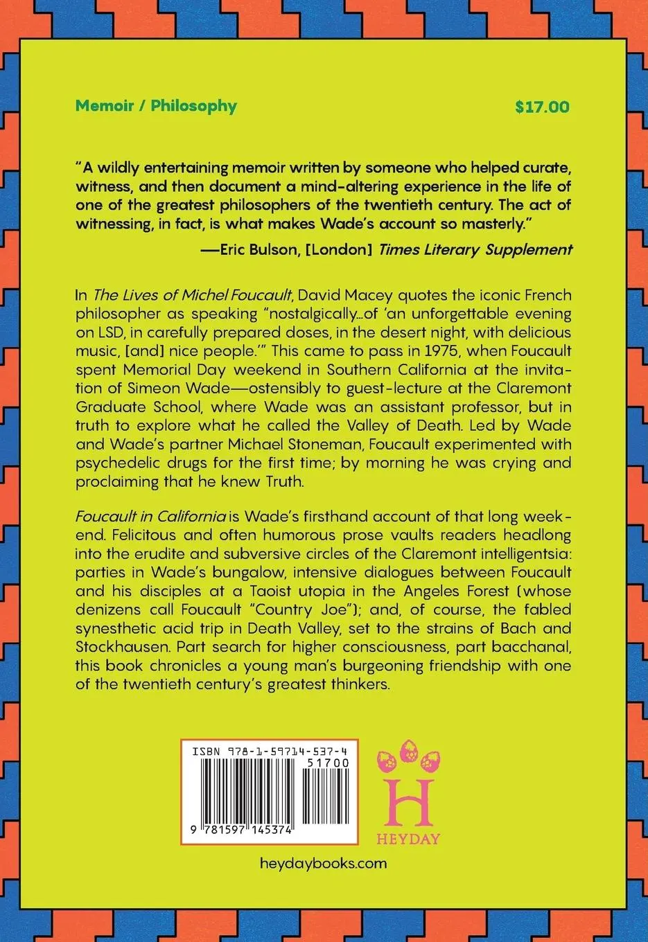 Rückseite: 9781597145374 | Foucault in California | Simeon Wade | Taschenbuch | Englisch | 2021