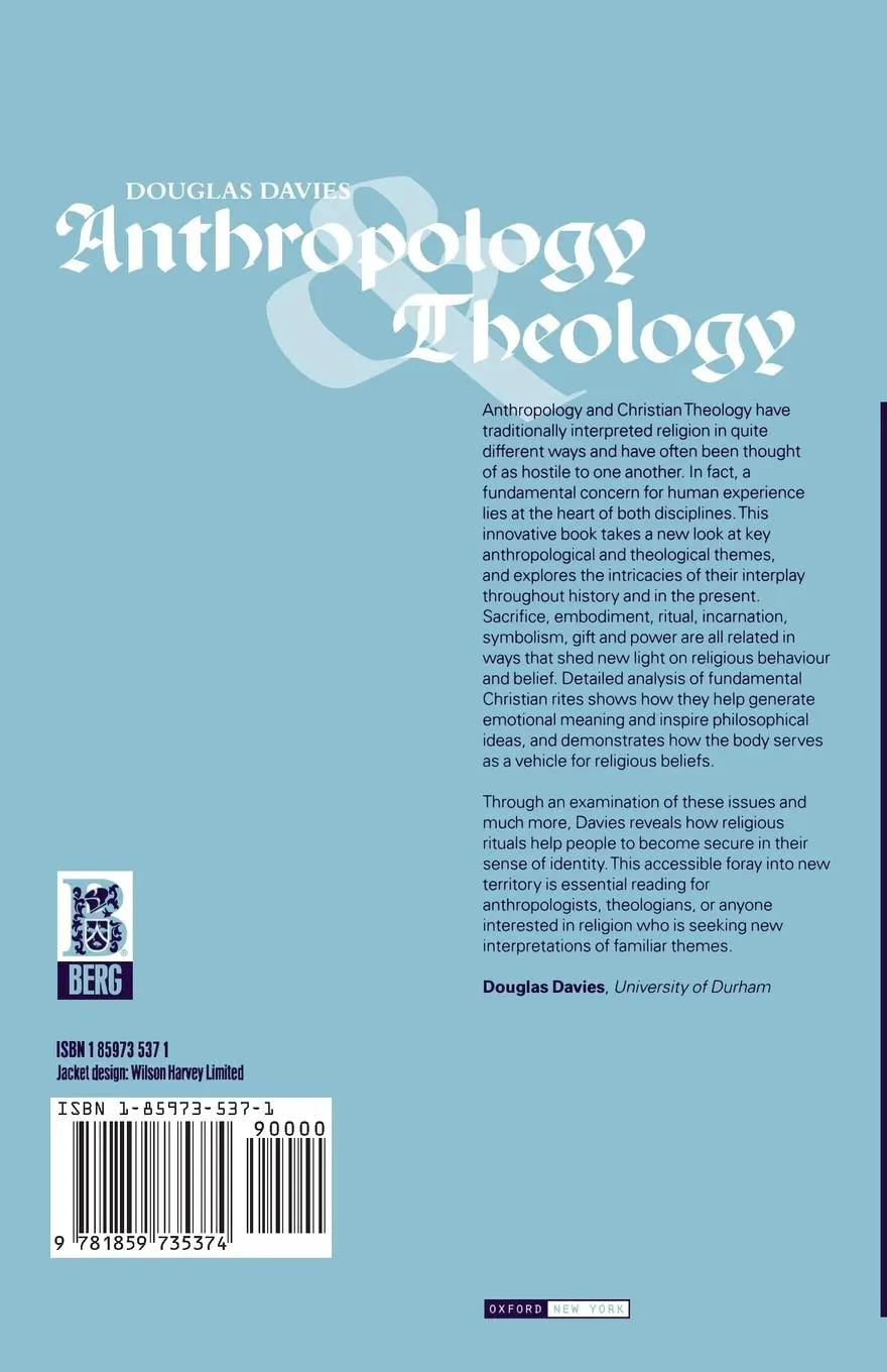 Rückseite: 9781859735374 | Anthropology and Theology | Douglas Davies | Taschenbuch | Englisch