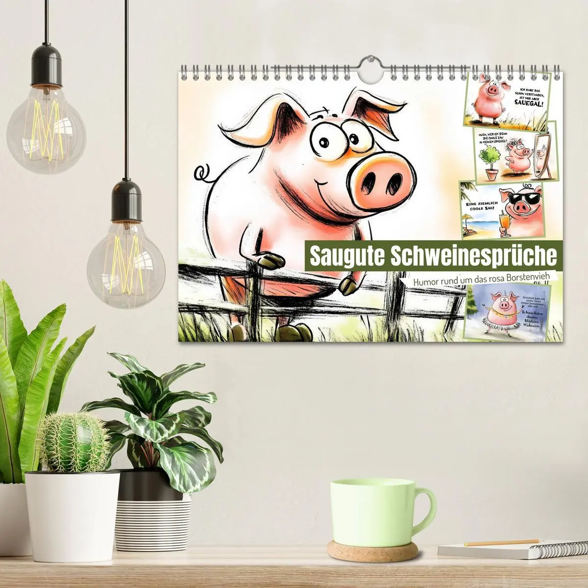 Bild: 9783457285374 | Saugute Schweinesprüche (Wandkalender 2026 DIN A4 quer), CALVENDO...
