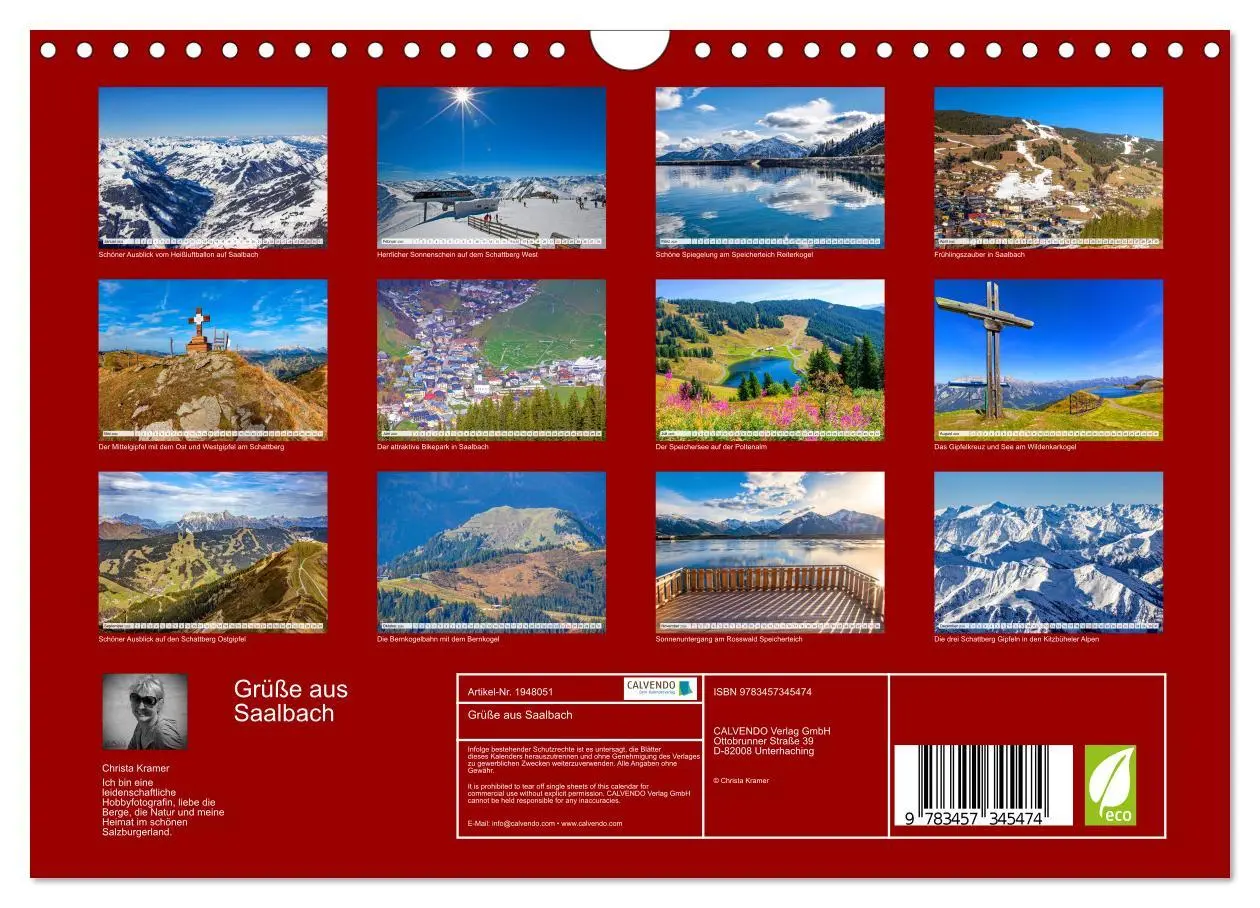 Bild: 9783457345474 | Grüße aus Saalbach (Wandkalender 2026 DIN A4 quer), CALVENDO...