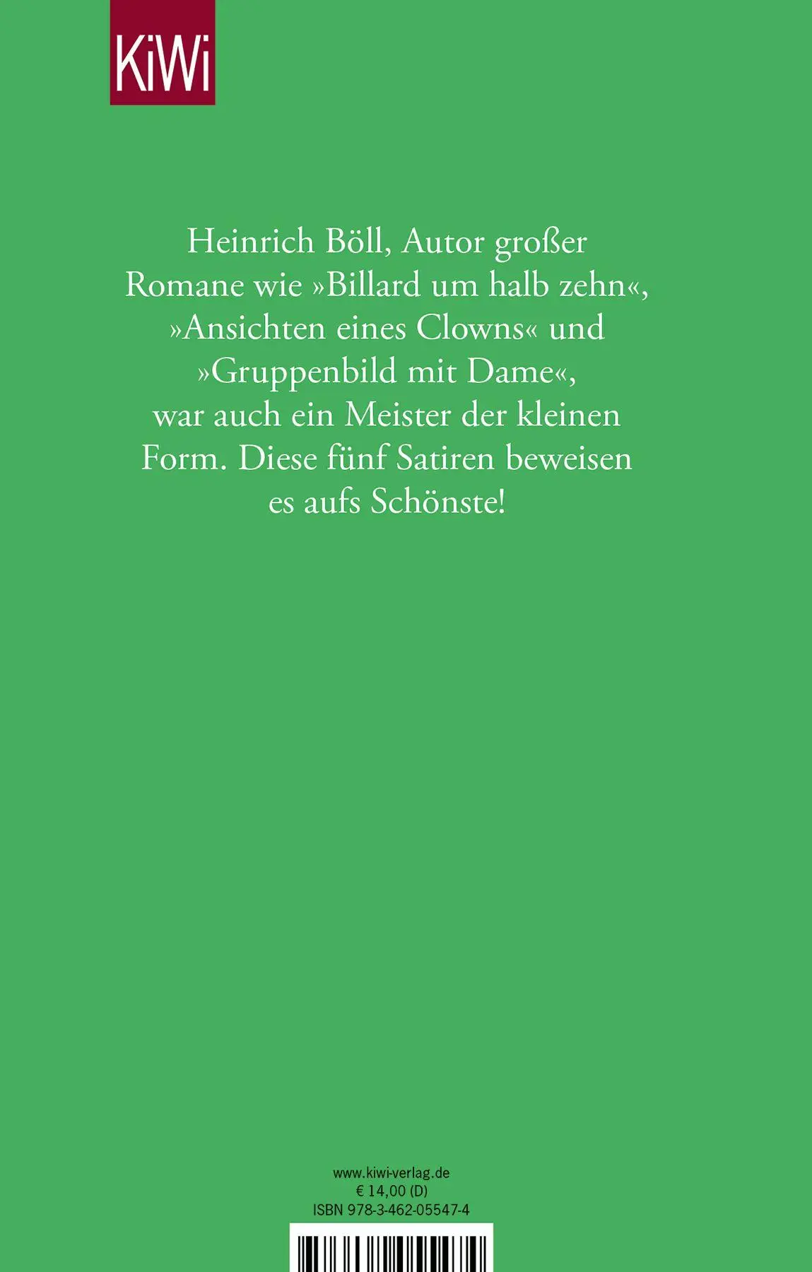 Rückseite: 9783462055474 | Doktor Murkes gesammeltes Schweigen | Satiren | Heinrich Böll | Buch