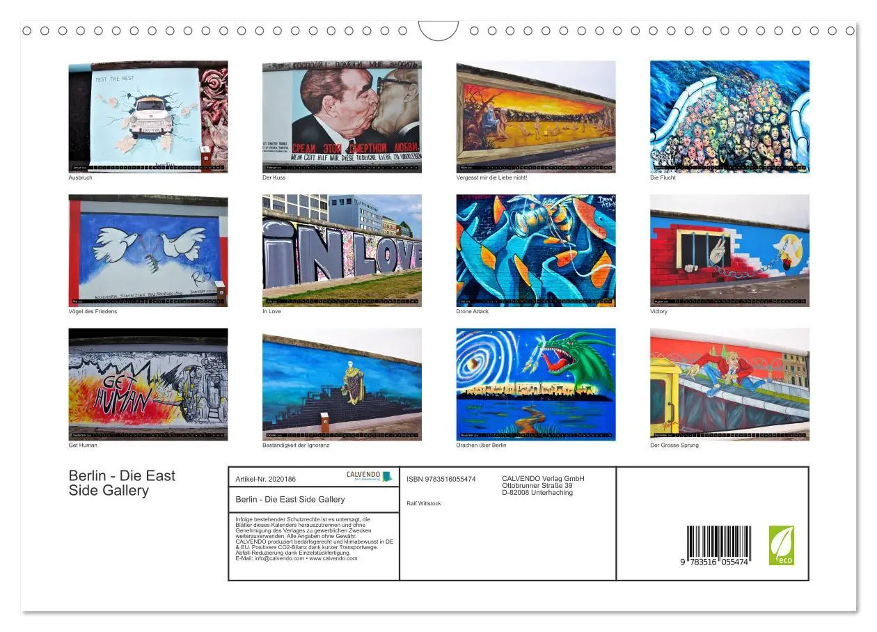 Bild: 9783516055474 | Berlin - Die East Side Gallery (Wandkalender 2026 DIN A3 quer),...