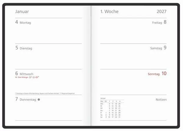 Bild: 9783819305474 | Wochentimer Colour blau 2027 | Korsch Verlag | Buch | Spiralbindung