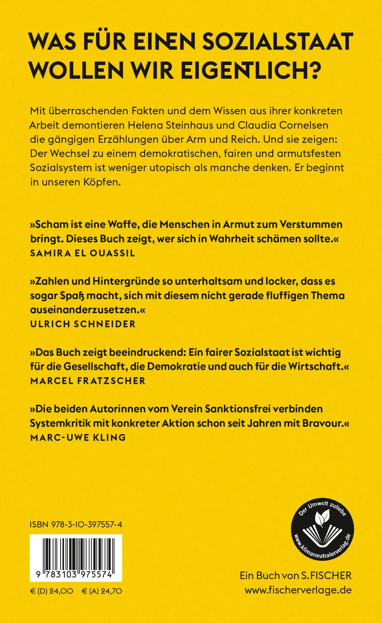 Rückseite: 9783103975574 | Es braucht nicht viel | Helena Steinhaus (u. a.) | Buch | 256 S.