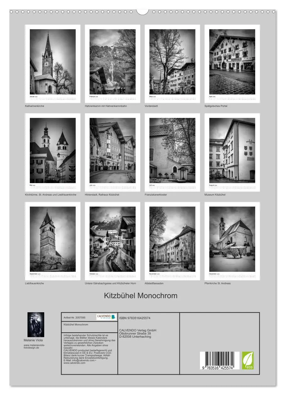 Bild: 9783516425574 | Kitzbühel Monochrom (hochwertiger Premium Wandkalender 2026 DIN A2...