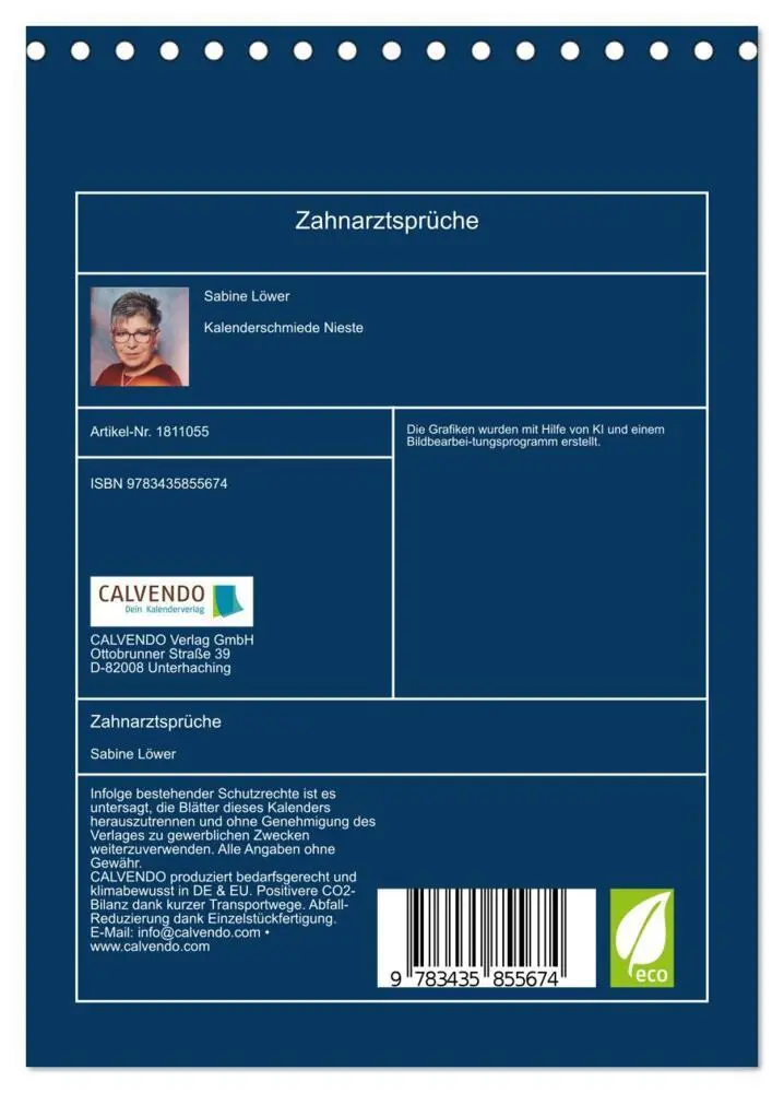 Bild: 9783435855674 | Zahnarztsprüche (Tischkalender 2025 DIN A5 hoch), CALVENDO...