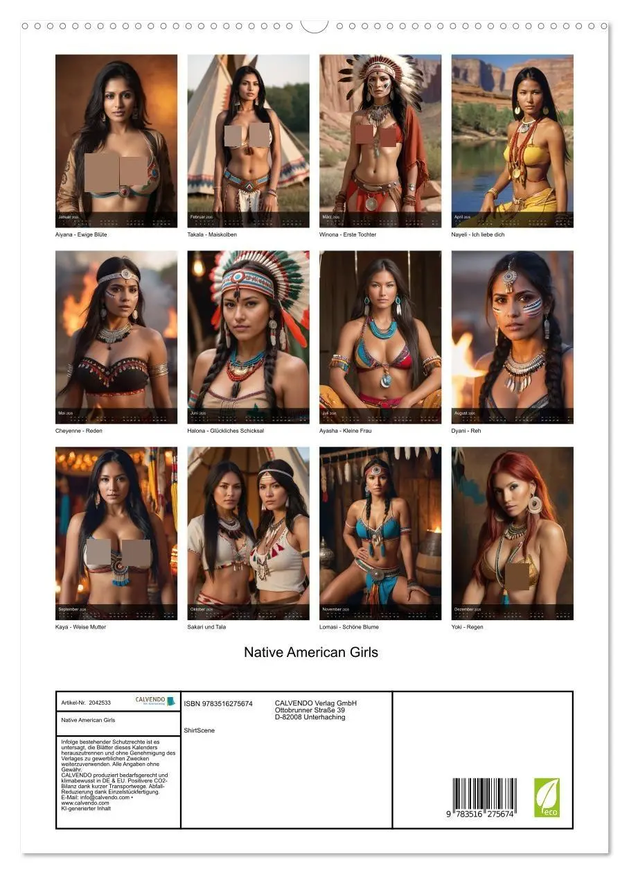 Bild: 9783516275674 | Native American Girls (hochwertiger Premium Wandkalender 2026 DIN...