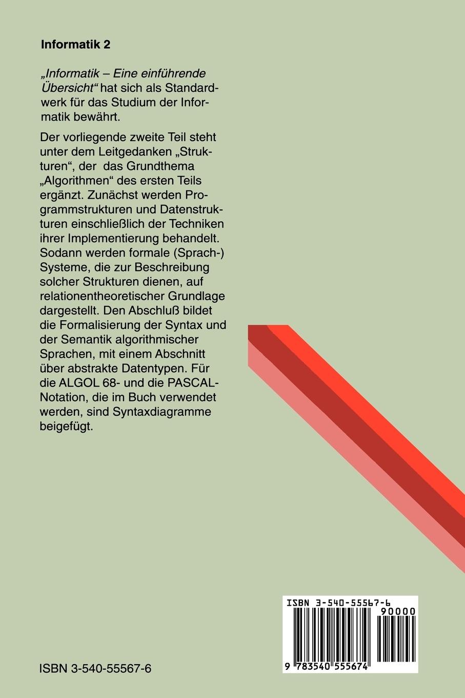 Rückseite: 9783540555674 | Informatik 2 | Eine einführende Übersicht | Gerhard Goos (u. a.) | xvi