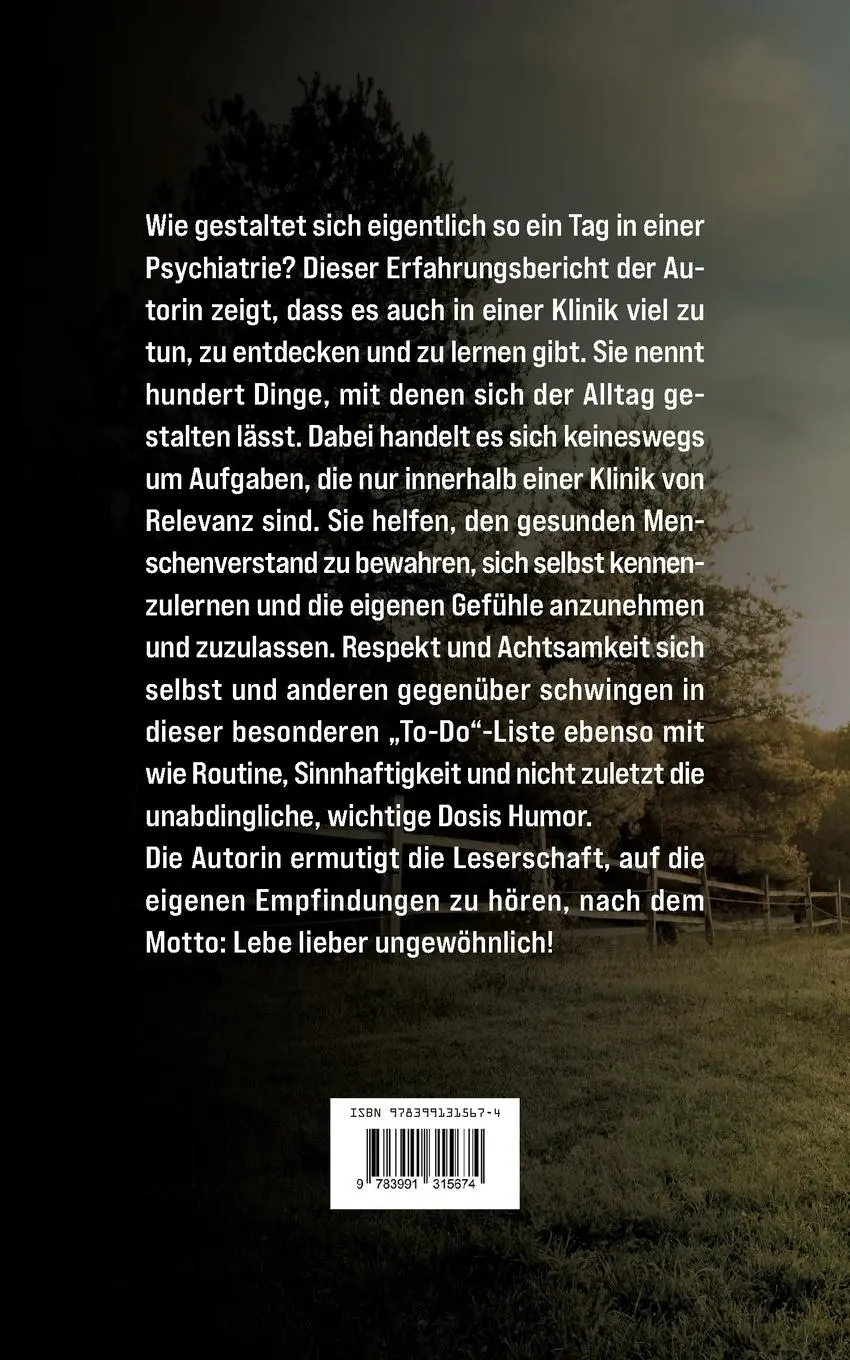 Rückseite: 9783991315674 | 100 Dinge, die man in einer Psychiatrie getan haben muss | Beniczki