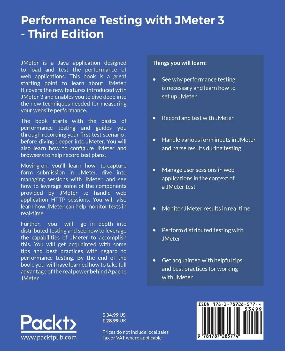 Rückseite: 9781787285774 | Performance Testing with JMeter 3 | Bayo Erinle | Taschenbuch | 2017